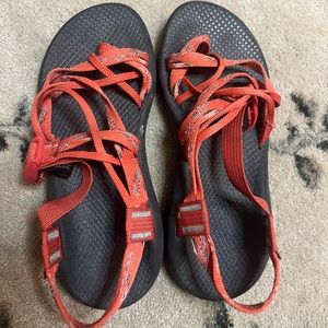 Chaco Sandals - women size 8 -orange/red